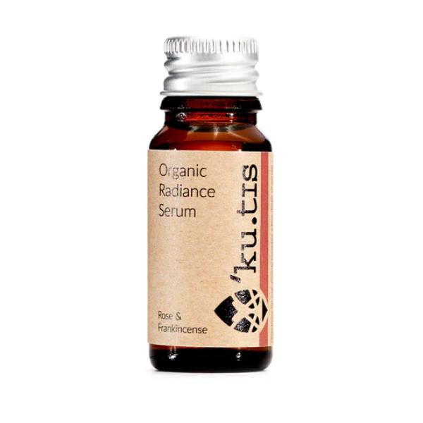 Organic facial serum Radiance  in glass bottle with aluminium lid