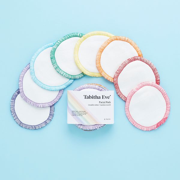 Eco-friendly reusable facial pads/make-up removers in PRIDE colours