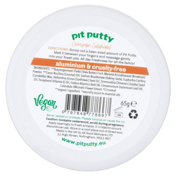 Pit Putty natural and eco-friendly deodorant  BACK