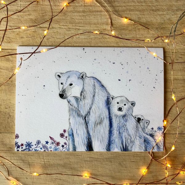 Eco Christmas card Cherish polar bears