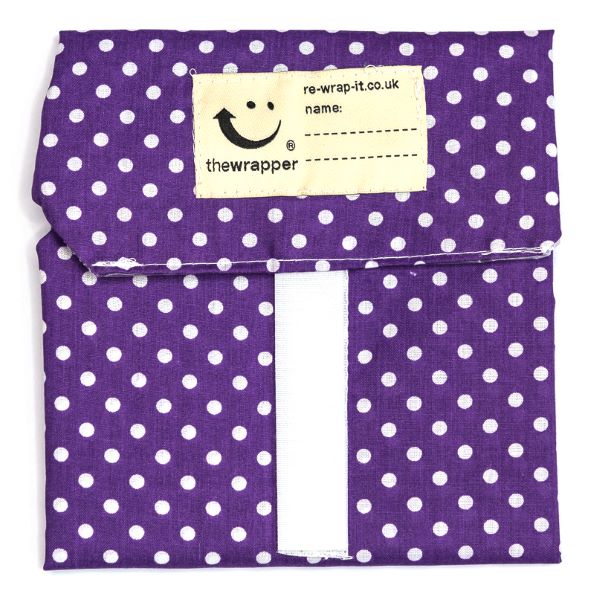 Purple with white dots sandwich wrapper
