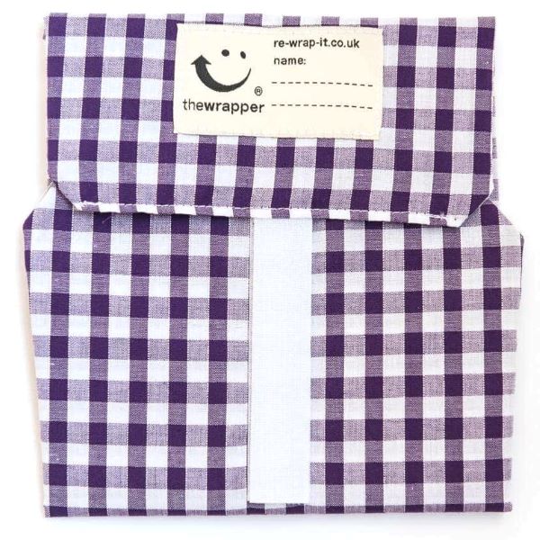 Sandwich wrapper purple check (Purple background with white check)