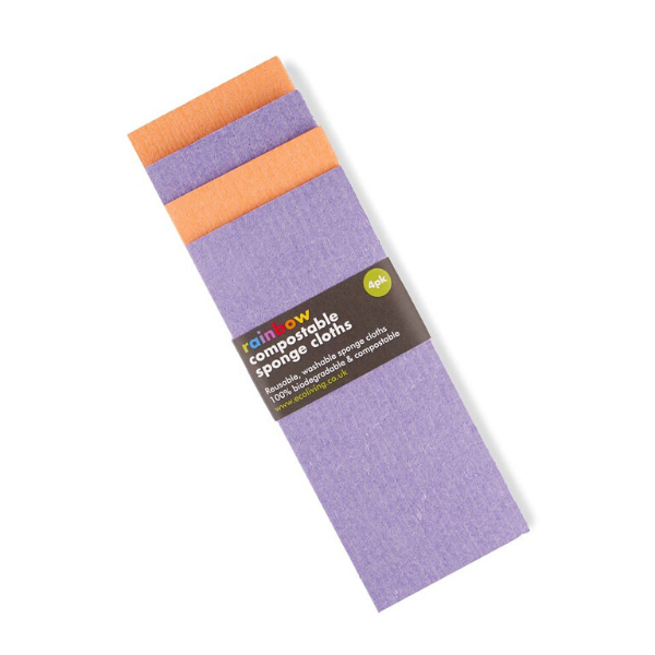 Compostable cloths rainbow bright (2 each of purple and orange)