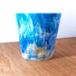 Plant pot from recycled plastic in Kintsugi blue colour