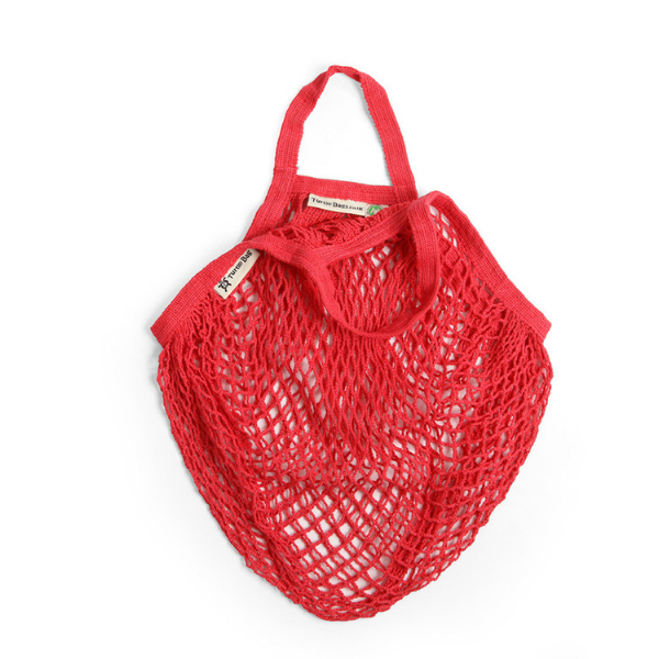 Short-handled string bag red