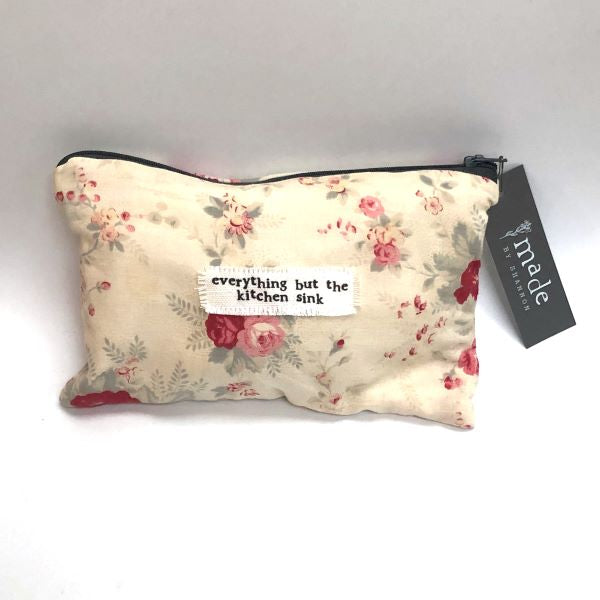 Vintage fabric pouch Everything but the kitchen sink Floral