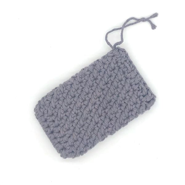 Soap saver bag crocheted grey