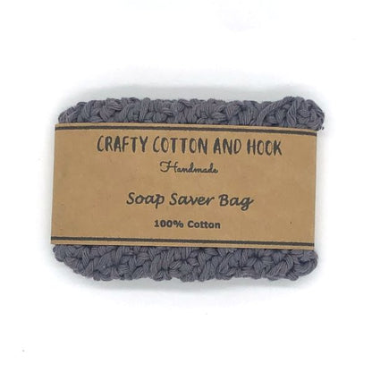 Soap saver bag crocheted grey