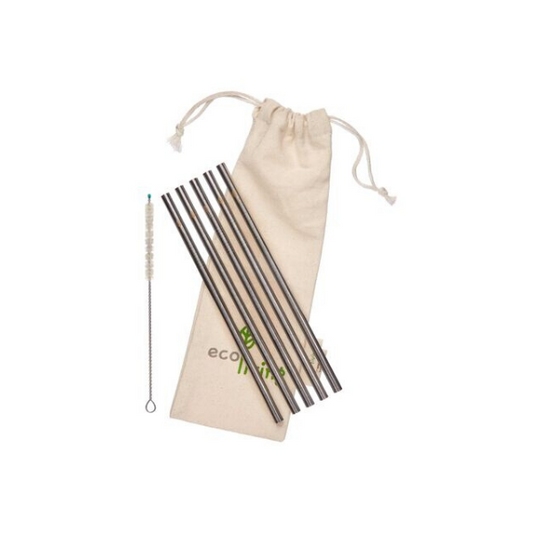 Eco-friendly stainless steel straw set straight