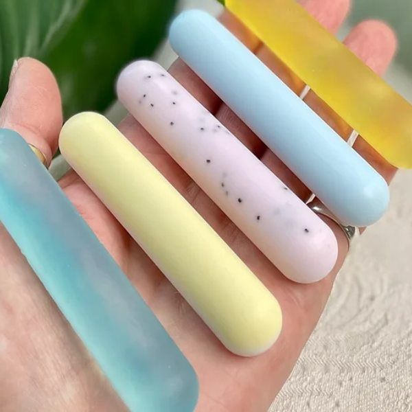 Travel soap stick set in hand
