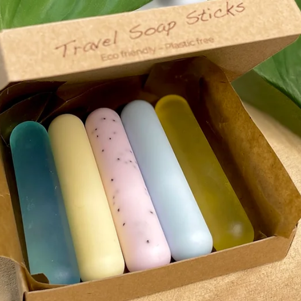 Travel soap stick set in cardboard box