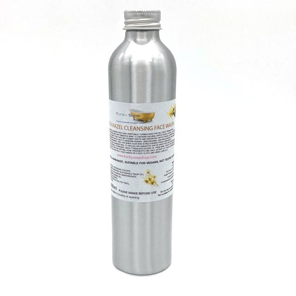 Cleansing face wash witch hazel in aluminium bottle