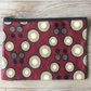 Charity zip purse red print spotty