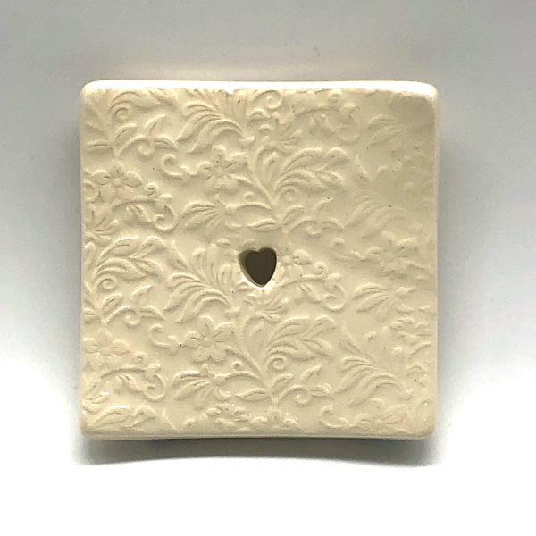 Ceramic soapdish floral square