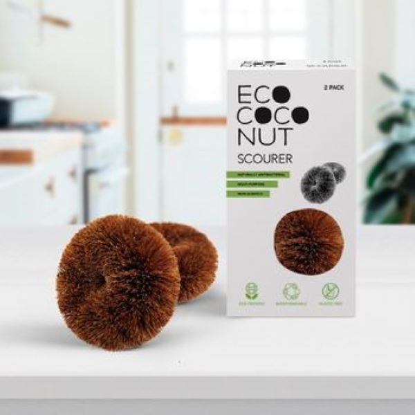Eco-friendly coconut fibre scourers