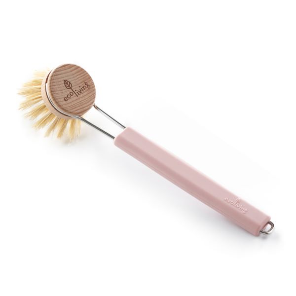 Dish brush with replaceable head - pink