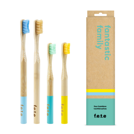 Bamboo toothbrush family pack set