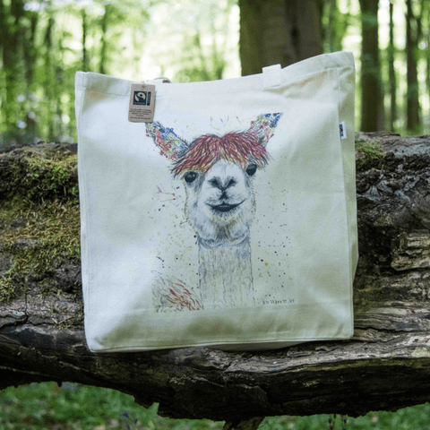Eco-friendly tote shopping bag Lily the Llama
