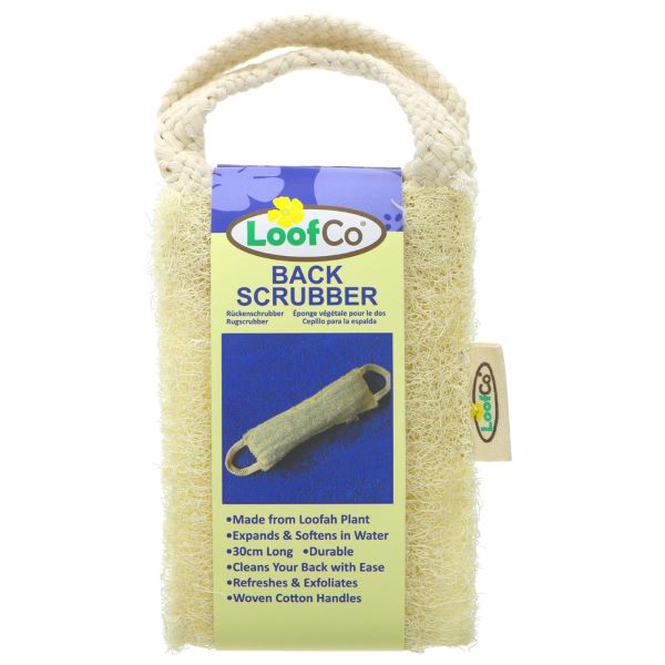 Loofco back scrubber with paper label