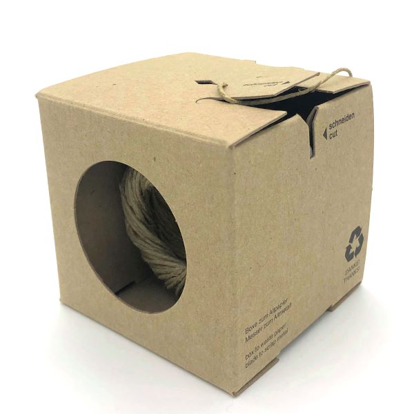 Natural twine in recyclable dispenser