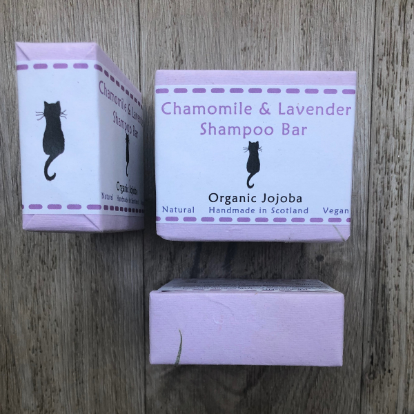 Black Cat Soap House shampoo bar Chamomile and lavender