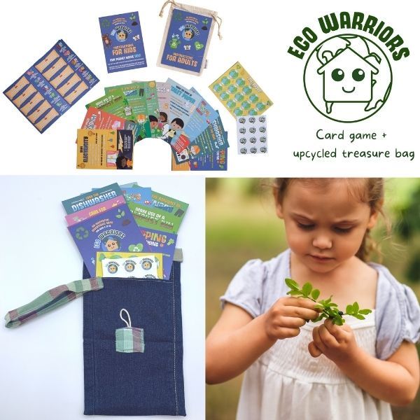 Eco warriors card set in upcycled pouch