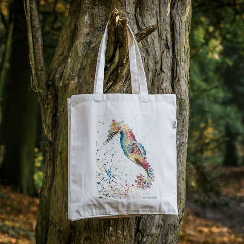 Eco-friendly tote shopping bag Symphony the Seahorse