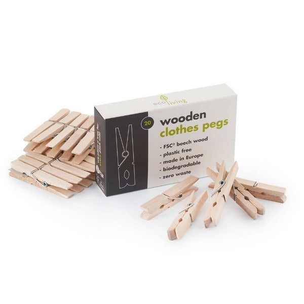 Eco wooden clothes pegs